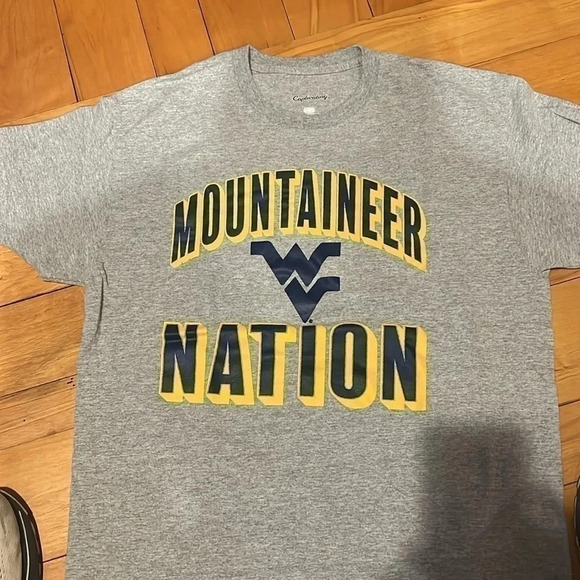 West Virginia Mountaineers Slogan Bold T-Shirt - Heather Gray Size L - Picture 2 of 2